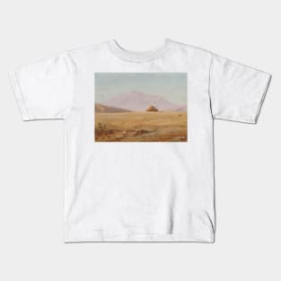 Mountain Plateau with Hut by Frederic Edwin Church Kids T-Shirt